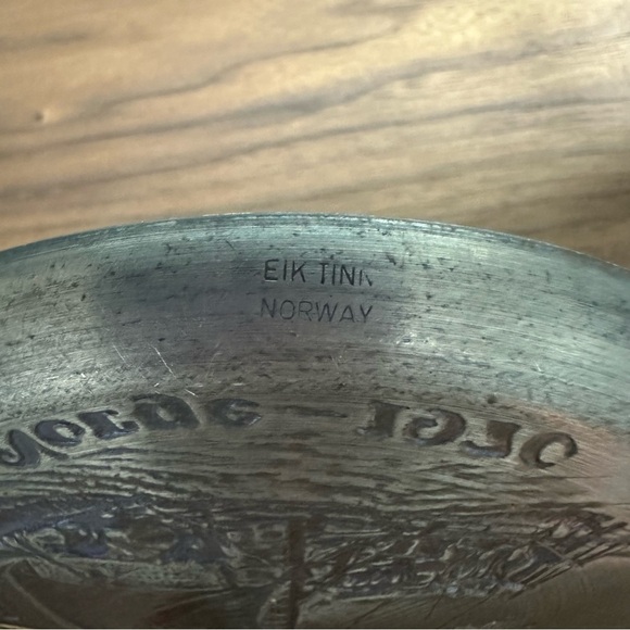 Rare Eik Tinn Pewter Raft Boat Ra II 1970 Collector Souvenir Plate Size 6 1/2'' - Picture 5 of 7